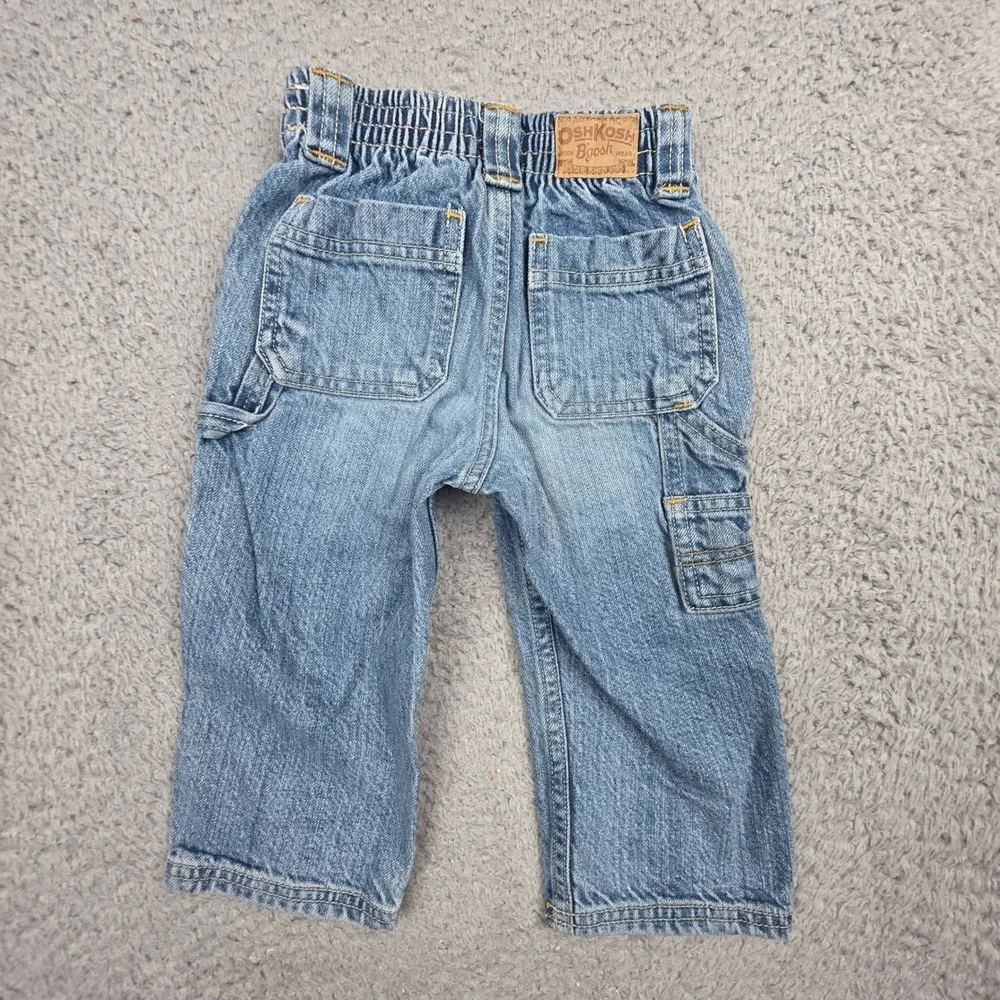 OshKosh B'gosh BTG Carpenter Jeans Toddler 18M Blue Western Cowboy Lil Buckaroo